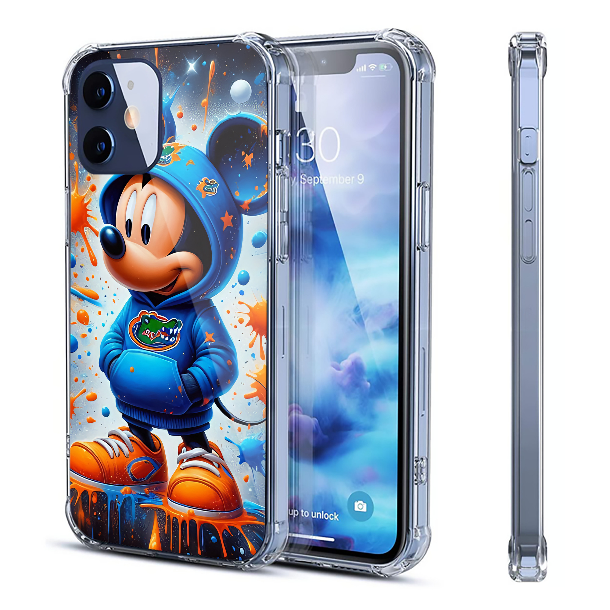 （画像用） ミッキーマウス Mickey Mouse 【iPhone 12シリーズ対応】透明スマホケース（クリアソフトケース）